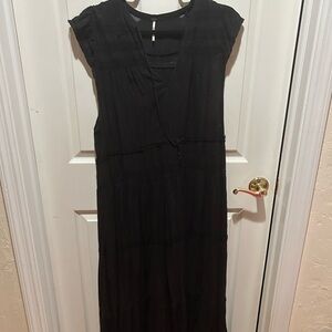 Free People Cotton Black Maxi Dress